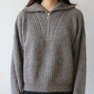 ISABEL MARANT ÉTOILE Myclan Rib Half Zip Sweater